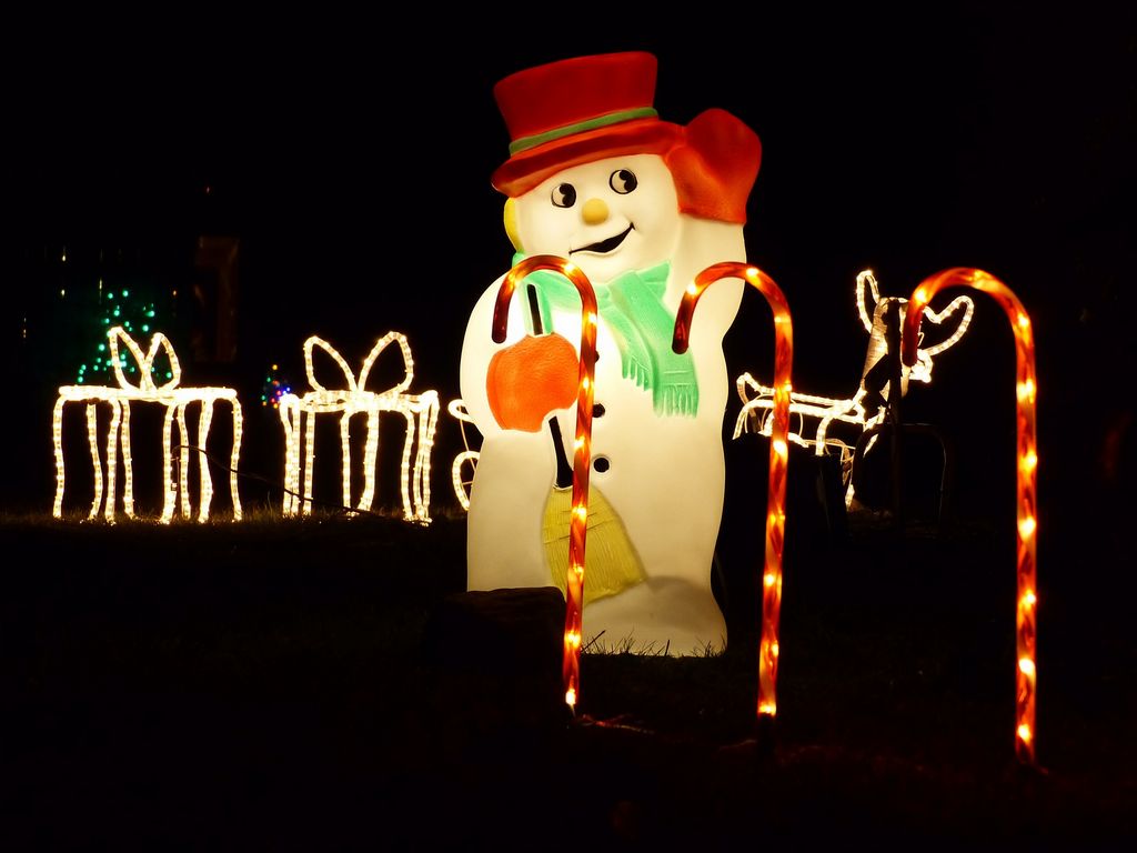 Venkovní světelná vánoční dekorace ve formě sněhuláka